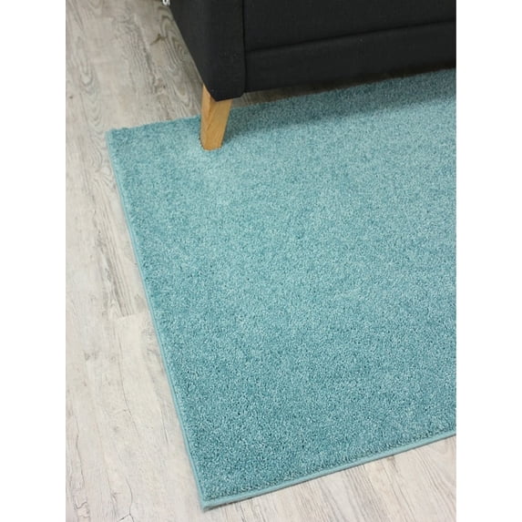 Koeckritz Rugs Kid Crossing Soft Area Rug, 8'x8', Aqua, for Living Room, Bedroom