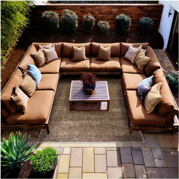 Koeckritz Rugs Premium 12'x16' Brown Sugar Indoor/Outdoor Turf Rug Ideal for Patios, Decks