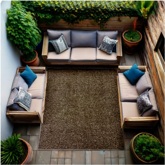 Koeckritz Rugs Premium 4'x6' Walnut Shell Indoor/Outdoor Turf Rug Ideal for Patios, Decks