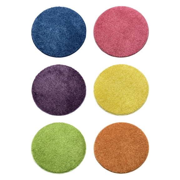 Koeckritz Rugs Bright Multi Set of 6 Round Carpet Circle Seats for Classroom & Daycare,18"