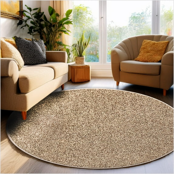 Koeckritz Rugs Soft & Cozy Bronzite 7' Round Indoor Area Rug for Living Room or Bedroom