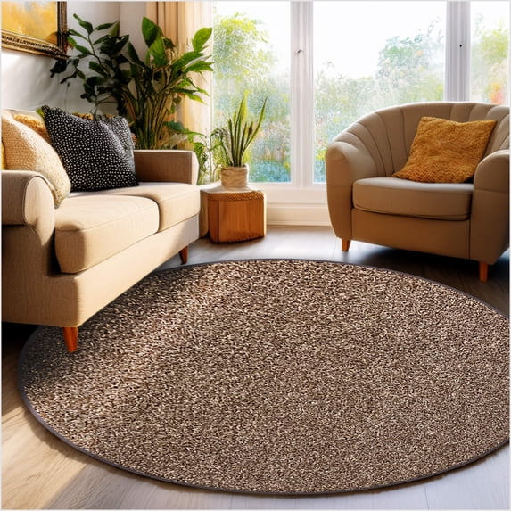 Koeckritz Rugs Soft & Cozy Brown 10' Round Indoor Area Rug for Living Room or Bedroom