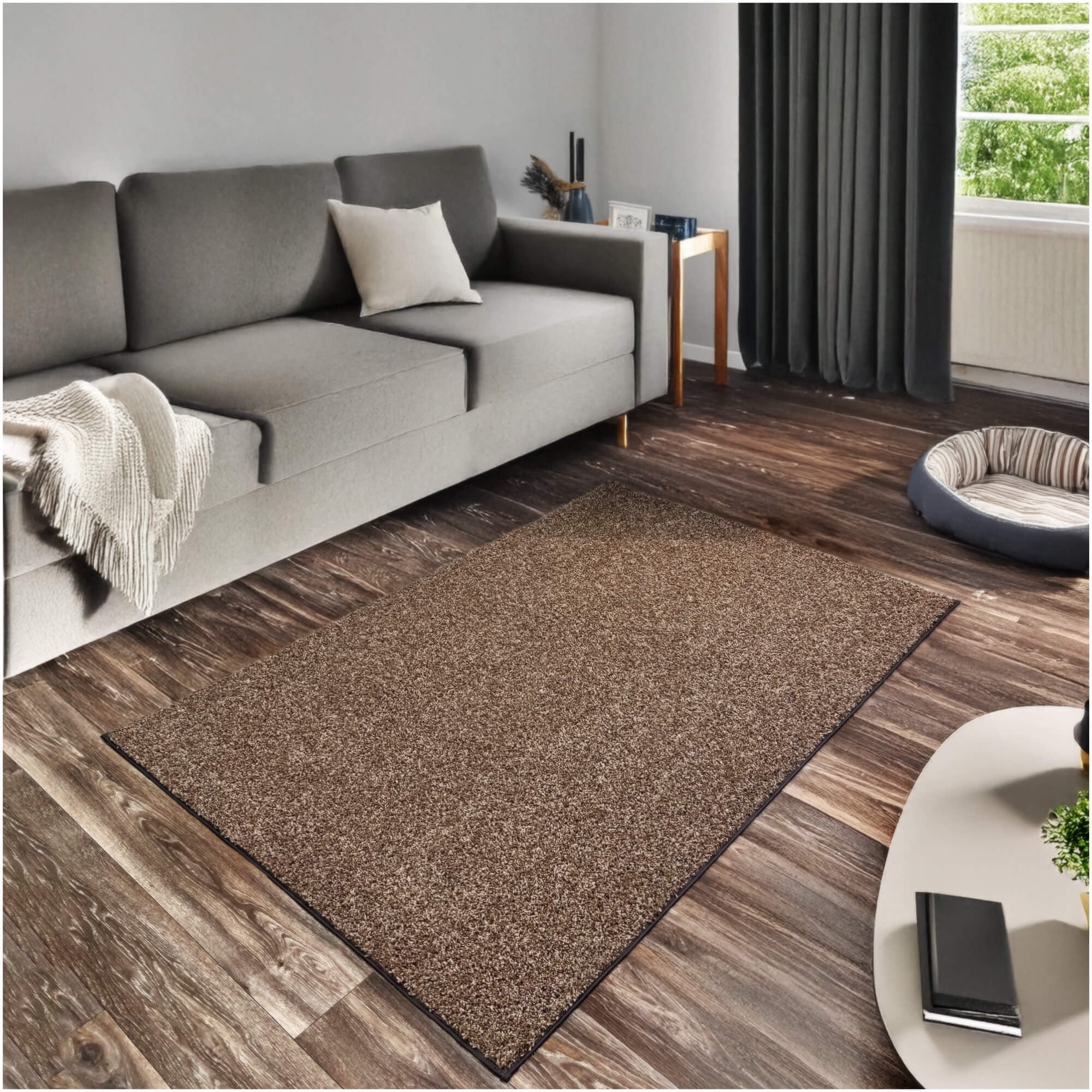 Koeckritz Rugs Soft & Cozy Brown 5'x16' Indoor Area Rug for Living Room or Bedroom