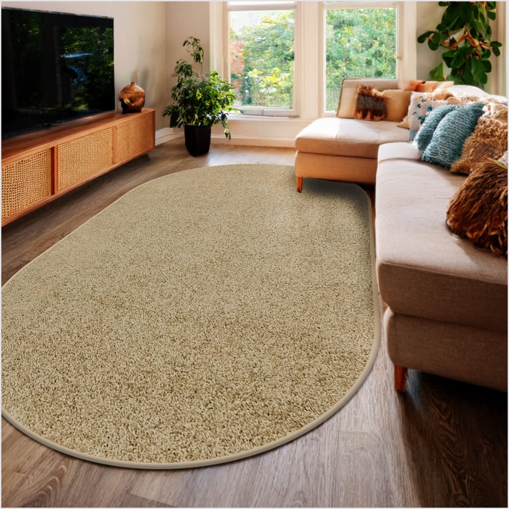 Dee Rugs Koeckritz Rugs Soft & Cozy Sand 8'x10' Oval Indoor Area Rug for Living ...