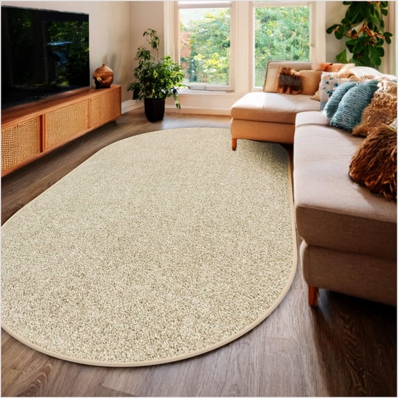 Koeckritz Rugs Soft & Cozy Saw Dust 5'x8' Oval Indoor Area Rug for Living Room or Bedroom
