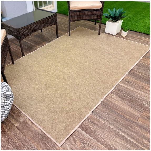 Koeckritz Rugs Taupe Indoor/Outdoor Area Rug, 2' x 14', Lightweight & Durable