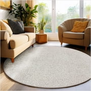 Koeckritz Rugs Soft & Cozy Flax Beige Indoor Area Rug 5' Round for Living Room or Bedroom