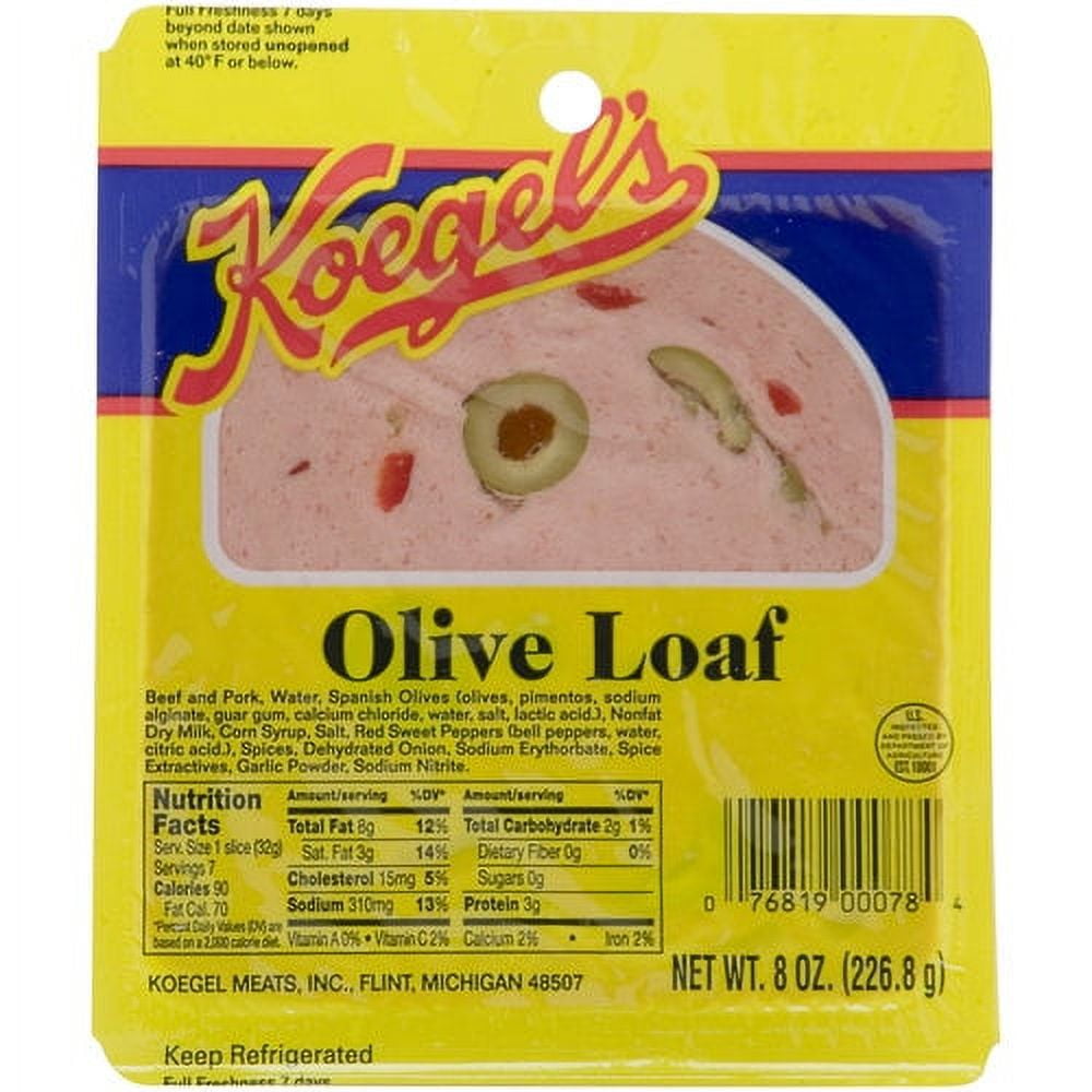 Koegel's Olive Loaf, Lunch Meat, 8 oz