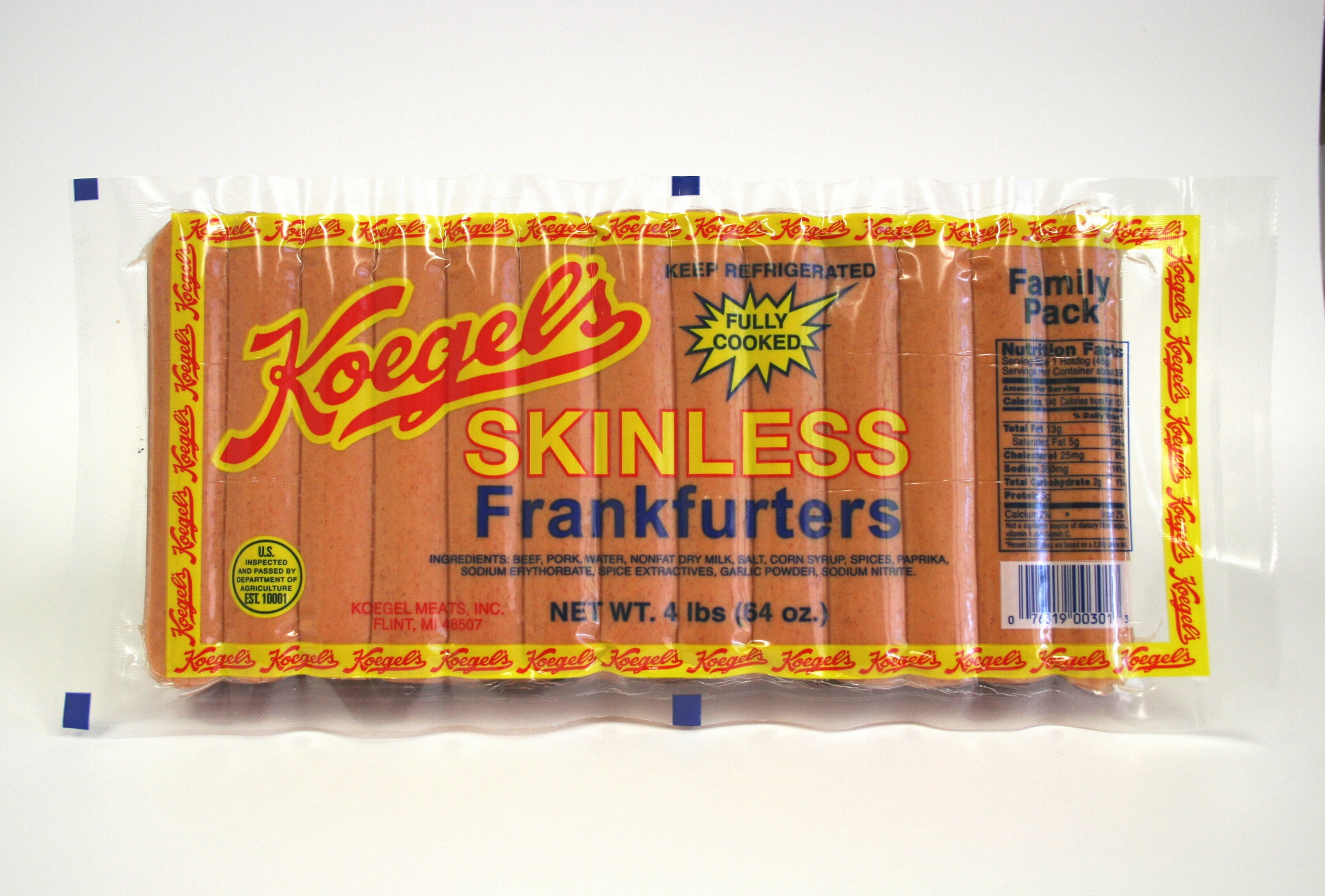 Koegel's Skinless Frankfurters, 64 oz