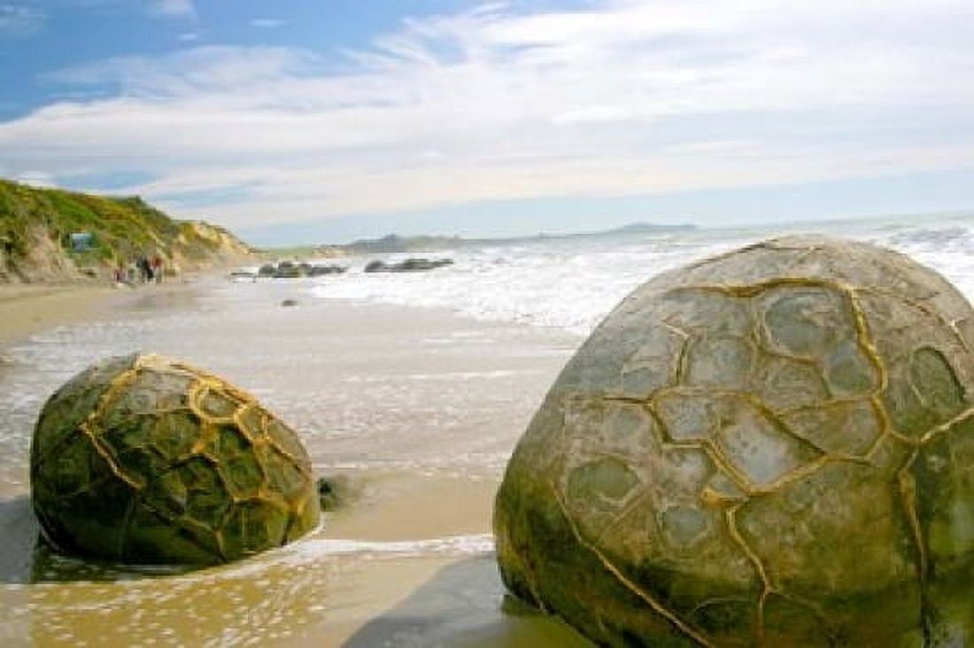 Koekohe Beach New Zealand Moeraki boulders rocks Canvas Art - Micah Wright DanitaDelimont (26 x 17)