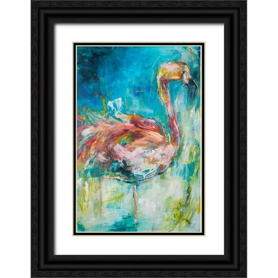 Koelman, Hilma 13x18 Black Ornate Wood Framed with Double Matting Museum Art Print Titled - Pretty in Pink No. 1