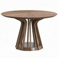 thumbnail image 1 of Koen Round Dining Table, Scandinavian Style, Walnut Brown Wood 47 Inch, 1 of 3
