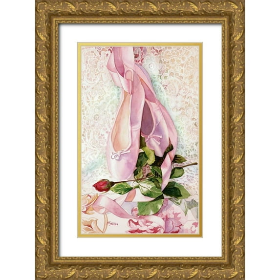 Koenig, Judy 17x24 Gold Ornate Wood Framed with Double Matting Museum Art Print Titled - Ballet Rose