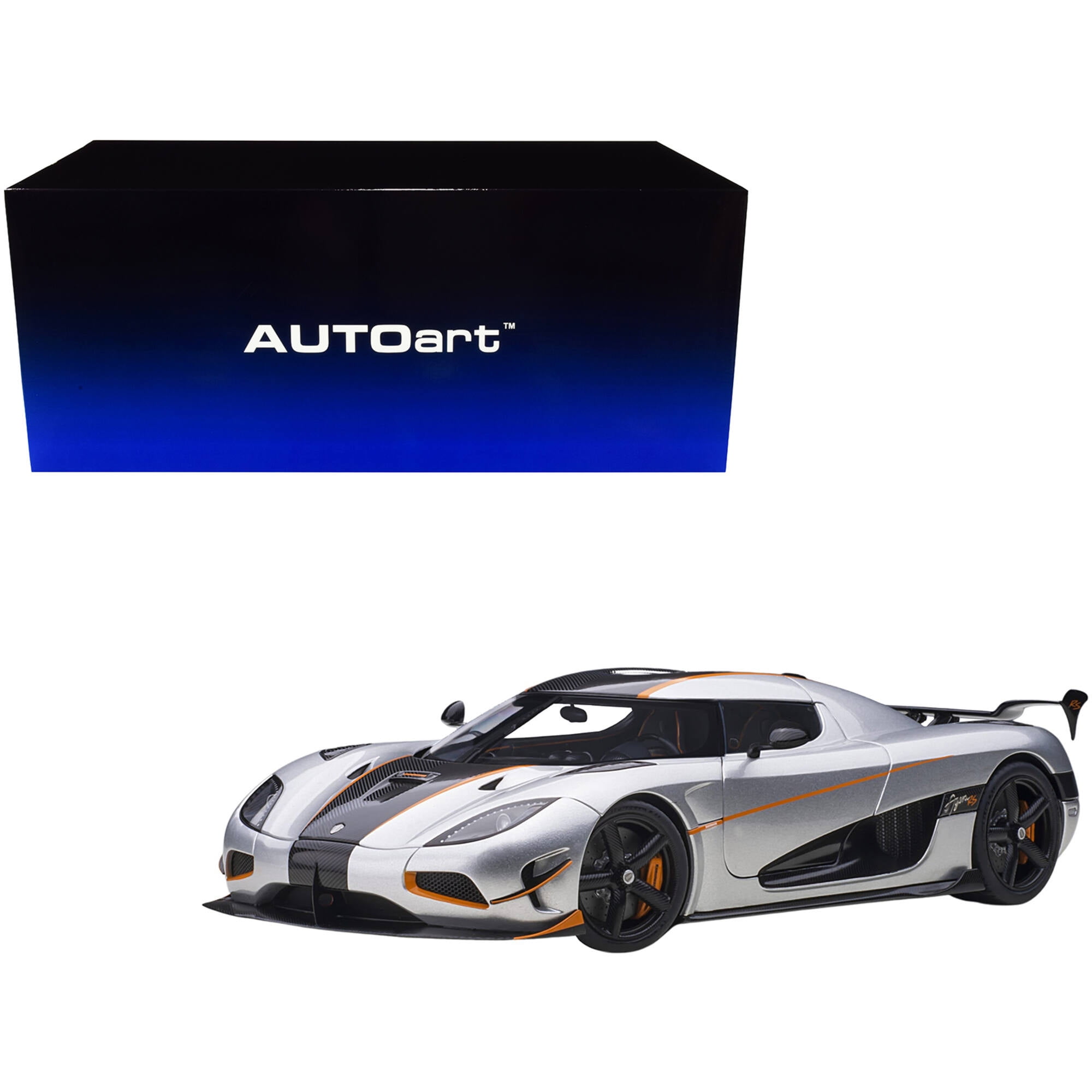 Koenigsegg Agera RS Moon Silver with Carbon and Orange Accents 1