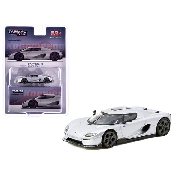 Koenigsegg CC850 Silver Metallic "Global64" Series 1/64 Diecast Model by Tarmac Works