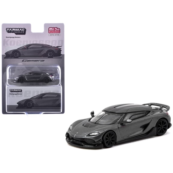 Koenigsegg Gemera Dark Gray Metallic "Global64" Series 1/64 Diecast Model Car by Tarmac Works