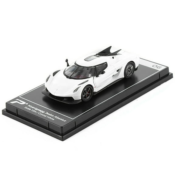Koenigsegg Jesko Absolut Crystal White Metallic "Hypercar League Collection" 1/64 Diecast Model Car by PosterCars