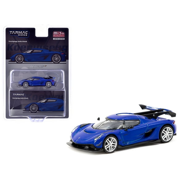 Koenigsegg Jesko Attack Blue Metallic "Global64" Series 1/64 Die Cast Model by Tarmac Works