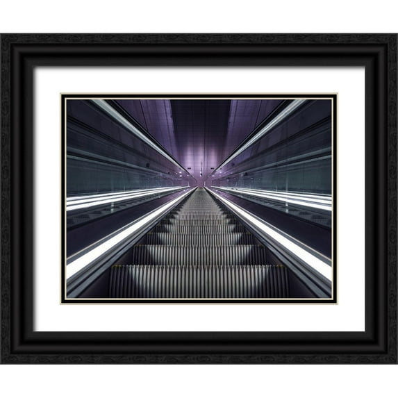 Koer, Jaap 14x12 Black Ornate Wood Framed with Double Matting Museum Art Print Titled - Were Going Up
