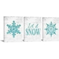 thumbnail image 1 of Koesnbre 3 Piece Canvas Wall Art Decor Snowflakes Pictures Bedroom Teal Bathroom Paintings Turquoise and Grey Artwork Winter Home Decorations Christmas Gift, 1 of 6