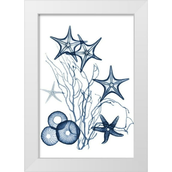 Koetsier, Albert 11x14 White Modern Wood Framed Museum Art Print Titled - Indigo Aquatic Universe 2