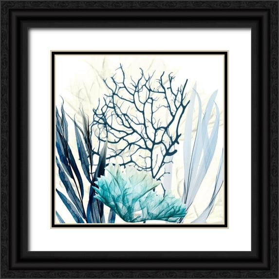 Koetsier, Albert 12x12 Black Ornate Wood Framed with Double Matting Museum Art Print Titled - Ocean Floor Life 1