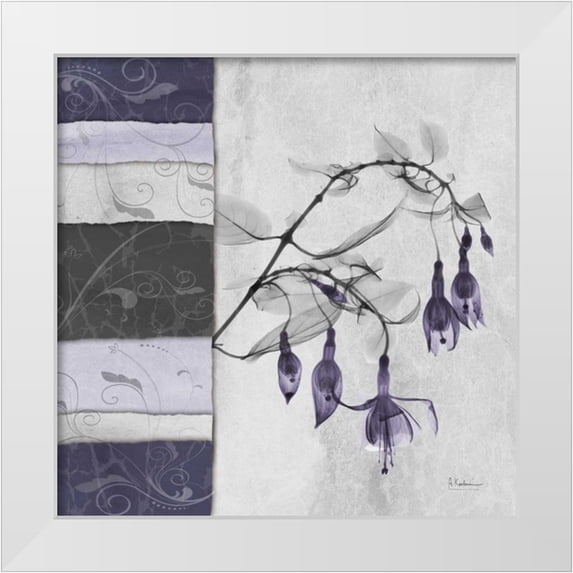 Koetsier, Albert 12x12 White Modern Wood Framed Museum Art Print Titled - Bleeding Heart on Damask