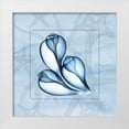 thumbnail image 1 of Koetsier, Albert 12x12 White Modern Wood Framed Museum Art Print Titled - Triplet Shells on Blue, 1 of 4