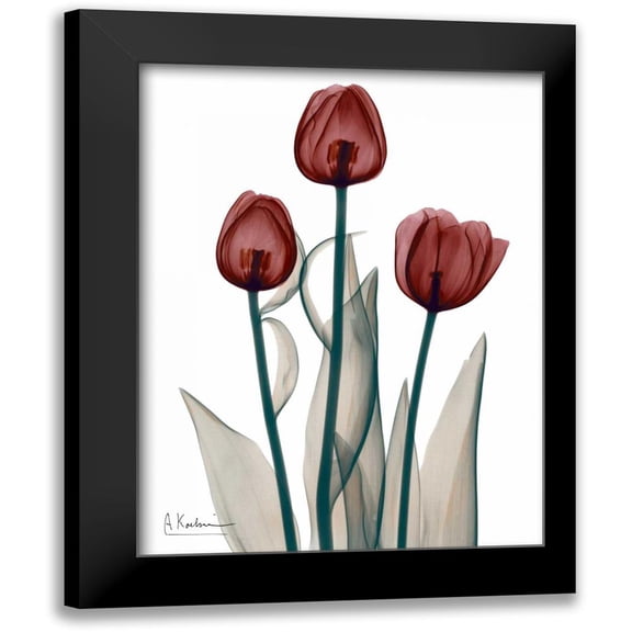 Koetsier, Albert 12x14 Black Modern Framed Museum Art Print Titled - Early Tulips in Red