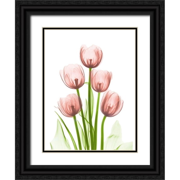 Koetsier, Albert 12x14 Black Ornate Wood Framed with Double Matting Museum Art Print Titled - Coral Tulip Tower H27
