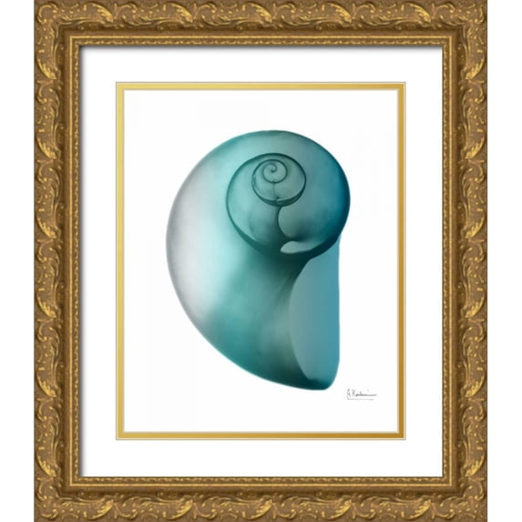Koetsier, Albert 12x14 Gold Ornate Wood Framed with Double Matting Museum Art Print Titled - Water Snail 2