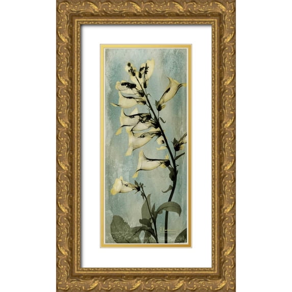 Koetsier, Albert 12x24 Gold Ornate Wood Framed with Double Matting Museum Art Print Titled - Golden Foxglove