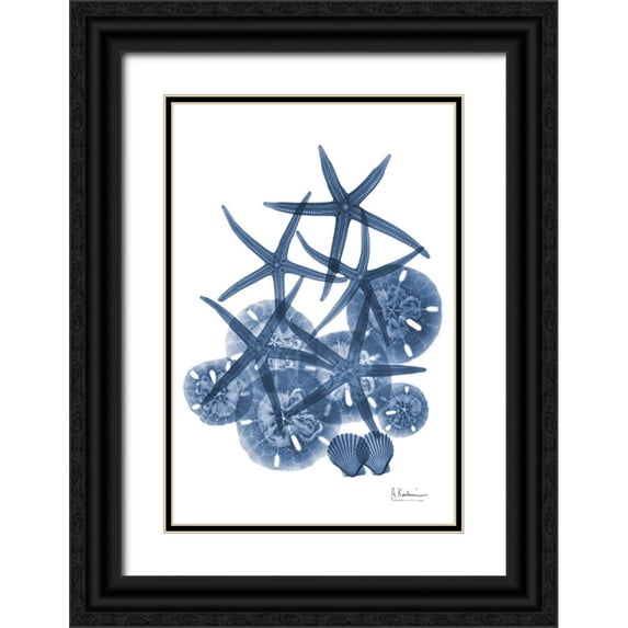 Koetsier, Albert 13x18 Black Ornate Wood Framed with Double Matting Museum Art Print Titled - Indigo Aquatic Universe 3