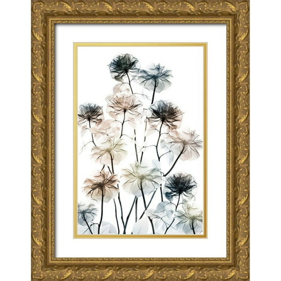 Koetsier, Albert 13x18 Gold Ornate Wood Framed with Double Matting Museum Art Print Titled - Energetic Flower Bed 2