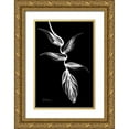 thumbnail image 1 of Koetsier, Albert 13x18 Gold Ornate Wood Framed with Double Matting Museum Art Print Titled - Heliconia BandW on Black, 1 of 4