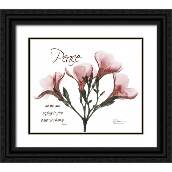 Koetsier, Albert 14x12 Black Ornate Wood Framed with Double Matting Museum Art Print Titled - Oleander - Peace