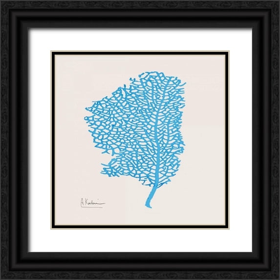 Koetsier, Albert 15x15 Black Ornate Wood Framed with Double Matting Museum Art Print Titled - Cobalt Sea Fan