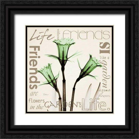 Koetsier, Albert 15x15 Black Ornate Wood Framed with Double Matting Museum Art Print Titled - Daffodil Life