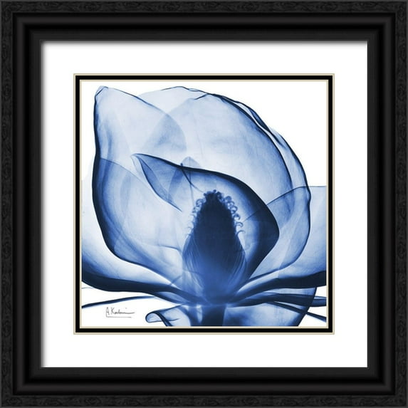 Koetsier, Albert 15x15 Black Ornate Wood Framed with Double Matting Museum Art Print Titled - Indigo Magnolia