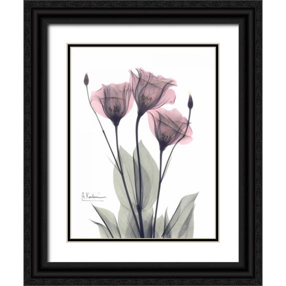 Koetsier, Albert 15x18 Black Ornate Wood Framed with Double Matting Museum Art Print Titled - Three Gentian in Color