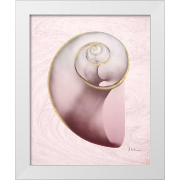 Koetsier, Albert 15x18 White Modern Wood Framed Museum Art Print Titled - Marble Blush Snail 2