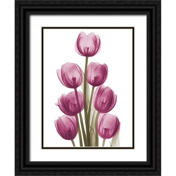 Koetsier, Albert 19x24 Black Ornate Wood Framed with Double Matting Museum Art Print Titled - Vibrant Tulip Tower