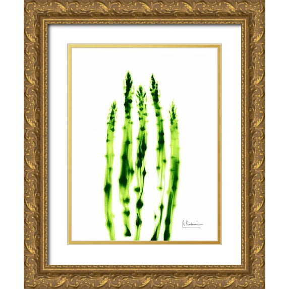 Koetsier, Albert 19x24 Gold Ornate Wood Framed with Double Matting Museum Art Print Titled - Asparagus Stock