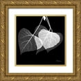 thumbnail image 1 of Koetsier, Albert 20x20 Gold Ornate Wood Framed with Double Matting Museum Art Print Titled - Three Leaves Three on Black, 1 of 4