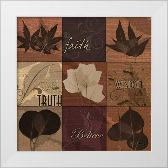 Koetsier, Albert 20x20 White Modern Wood Framed Museum Art Print Titled - Autumn Squares 1
