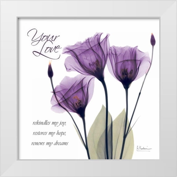 Koetsier, Albert 20x20 White Modern Wood Framed Museum Art Print Titled - Your Love - Purple Tulip