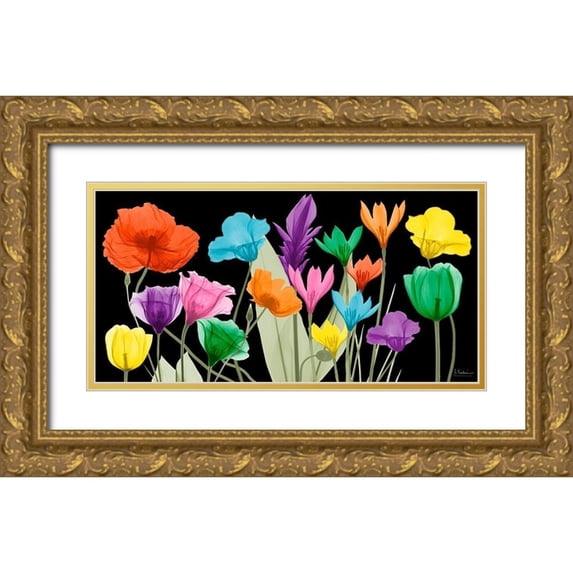 Koetsier, Albert 24x14 Gold Ornate Wood Framed with Double Matting Museum Art Print Titled - Pretty Floral Jewels 3
