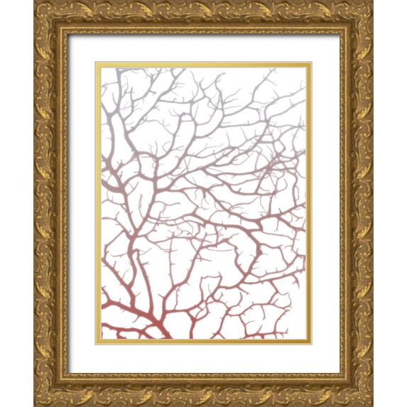 Koetsier, Albert 25x32 Gold Ornate Wood Framed with Double Matting Museum Art Print Titled - Coral Sea Fan 1