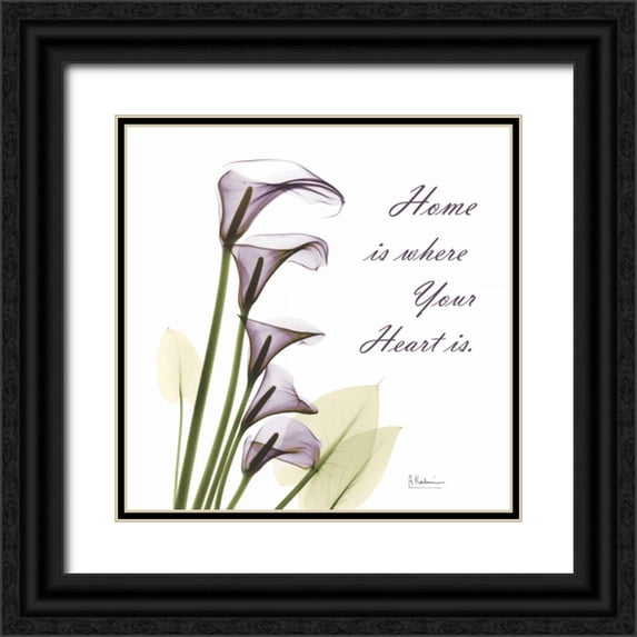 Koetsier, Albert 26x26 Black Ornate Wood Framed with Double Matting Museum Art Print Titled - Calla Lilies Home
