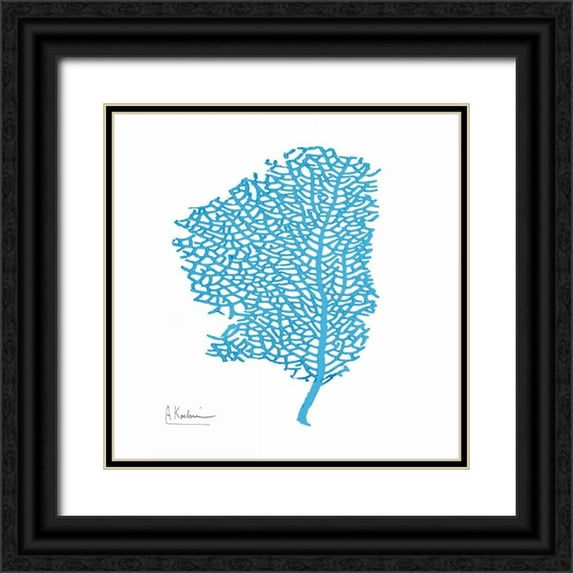 Koetsier, Albert 26x26 Black Ornate Wood Framed with Double Matting Museum Art Print Titled - Cobalt Sea Fan 2